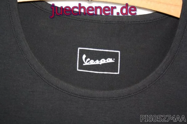 vespadament-shirtschwarz4.jpg Original Vespa Damen T-SHIRT Reflex schwarz Größe M